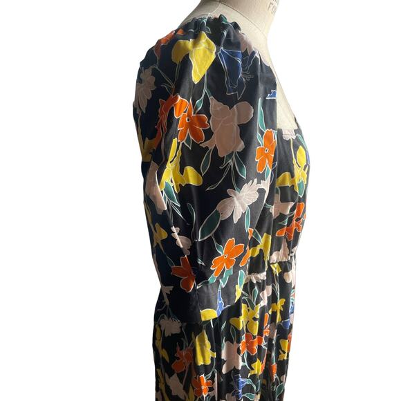 Eloquii Elements Puff Sleeve A-Line Square Neck Midi Floral Dress - size 14 - Picture 4 of 8